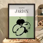 Yeşil Bahçe Elması Siyah Ahşap Çerçeveli Tablo Oturma Odası Duvar Dekoru Poster Obje
