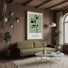 Adaçayı Botanik Çizim Doğal Ahşap Çerçeveli Tablo Bohem Dekoratif Obje Ev Aksesuarları Modern