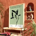 Minimalist Botanik Yeşil Sanat Doğal Ahşap Çerçeveli Tablo Bohem İç Mekan Yatak Koridor