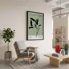 Minimalist Botanik Yeşil Sanat Siyah Ahşap Çerçeveli Tablo Bohem Poster Dekoratif Obje Ev
