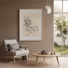 Bej Zeminde Siyah Lekeler Doğal Ahşap Çerçeveli Tablo Poster Dekoratif Obje Ev Aksesuarları