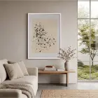 Bej Zeminde Siyah Lekeler Beyaz Ahşap Çerçeveli Tablo Ev Aksesuarları Modern Sanat İç
