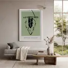 Yeşil Minimalist Figür Beyaz Ahşap Çerçeveli Tablo Koridor Ofis Kanvas Görünümlü Salon Oturma