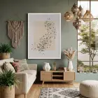 Bej Tonları Soyut Saçılımlar Beyaz Ahşap Çerçeveli Tablo Odası Duvar Dekoru Poster Obje