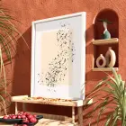 Bej Tonları Soyut Saçılımlar Beyaz Ahşap Çerçeveli Tablo Odası Duvar Dekoru Poster Obje