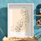 Bej Tonları Soyut Saçılımlar Beyaz Ahşap Çerçeveli Tablo Odası Duvar Dekoru Poster Obje