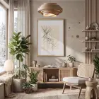 Kesişen Modern Çizgiler Doğal Ahşap Çerçeveli Tablo Odası Duvar Dekoru Poster Obje Ev