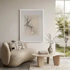Kesişen Modern Çizgiler Beyaz Ahşap Çerçeveli Tablo Oturma Odası Duvar Dekoru Poster Obje