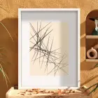 Kesişen Modern Çizgiler Beyaz Ahşap Çerçeveli Tablo Oturma Odası Duvar Dekoru Poster Obje