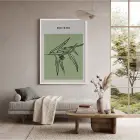 Adaçayı Minimal Yaprak Sanatı Beyaz Ahşap Çerçeveli Tablo Dekorasyonu Poster Obje Ev Aksesuarları