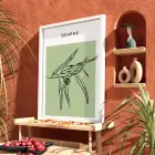Adaçayı Minimal Yaprak Sanatı Beyaz Ahşap Çerçeveli Tablo Dekorasyonu Poster Obje Ev Aksesuarları