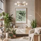 Adaçayı Zeytin Dalı Doğal Ahşap Çerçeveli Tablo Salon Oturma Odası Duvar Dekoru Poster