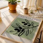 Adaçayı Zeytin Dalı Doğal Ahşap Çerçeveli Tablo Salon Oturma Odası Duvar Dekoru Poster