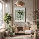 Adaçayı Zeytin Dalı Beyaz Ahşap Çerçeveli Tablo Kanvas Görünümlü Salon Oturma Odası Duvar