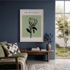 Minimalist Bahar Çizim Doğal Ahşap Çerçeveli Tablo Duvar Dekoru Poster Obje Ev Aksesuarları