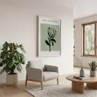 Minimalist Bahar Çizim Beyaz Ahşap Çerçeveli Tablo Mekan Yatak Koridor Ofis Kanvas Görünümlü