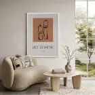 Bohem Mum Formları Beyaz Ahşap Çerçeveli Tablo Modern Sanat İç Mekan Yatak Koridor