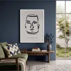 Dengeli Yüzler Çizgi Sanat Beyaz Ahşap Çerçeveli Tablo Poster Dekoratif Obje Ev Aksesuarları