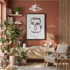 Dengeli Yüzler Çizgi Sanat Siyah Ahşap Çerçeveli Tablo Oturma Odası Duvar Dekoru Poster