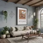Bohem Terracotta Vazolar Siyah Ahşap Çerçeveli Tablo Modern Sanat İç Mekan Yatak Koridor