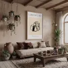 Minimalist Dökümlü Çizgi Doğal Ahşap Çerçeveli Tablo Poster Dekoratif Obje Ev Aksesuarları Modern