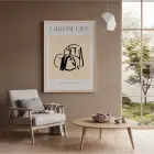 Minimalist Dökümlü Çizgi Doğal Ahşap Çerçeveli Tablo Poster Dekoratif Obje Ev Aksesuarları Modern