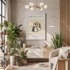 Minimalist Dökümlü Çizgi Beyaz Ahşap Çerçeveli Tablo Mekan Yatak Koridor Ofis Kanvas Görünümlü