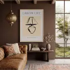 Lagom Yaşam Lamba Tablosu Doğal Ahşap Çerçeveli Dekoru Poster Obje Ev Aksesuarları Modern