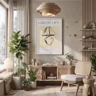 Lagom Yaşam Lamba Tablosu Beyaz Ahşap Çerçeveli Dekorasyonu Poster Obje Ev Aksesuarları Modern