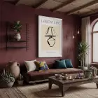 Lagom Yaşam Lamba Tablosu Beyaz Ahşap Çerçeveli Dekorasyonu Poster Obje Ev Aksesuarları Modern