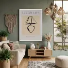 Lagom Yaşam Lamba Tablosu Beyaz Ahşap Çerçeveli Dekorasyonu Poster Obje Ev Aksesuarları Modern