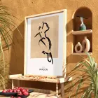 Minimalist Kuş Figürü Doğal Ahşap Çerçeveli Tablo Dekoratif Obje Ev Aksesuarları Modern Sanat