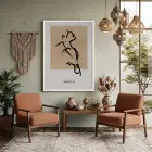 Minimalist Kuş Figürü Beyaz Ahşap Çerçeveli Tablo Odası Duvar Dekoru Poster Obje Ev