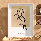 Minimalist Kuş Figürü Beyaz Ahşap Çerçeveli Tablo Odası Duvar Dekoru Poster Obje Ev