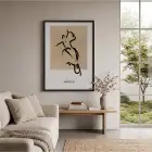 Minimalist Kuş Figürü Siyah Ahşap Çerçeveli Tablo Oturma Odası Duvar Dekoru Poster Obje