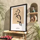 Minimalist Kuş Figürü Siyah Ahşap Çerçeveli Tablo Oturma Odası Duvar Dekoru Poster Obje