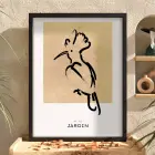 Minimalist Kuş Figürü Siyah Ahşap Çerçeveli Tablo Oturma Odası Duvar Dekoru Poster Obje
