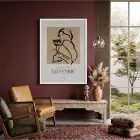 Kraft Minimalist Kadın Figürü Beyaz Ahşap Çerçeveli Tablo Kanvas Görünümlü Salon Oturma Odası