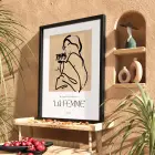 Kraft Minimalist Kadın Figürü Siyah Ahşap Çerçeveli Tablo Dekoratif Obje Ev Aksesuarları Modern