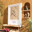 Minimalist Muse Çizimi Beyaz Ahşap Çerçeveli Tablo Koridor Ofis Kanvas Görünümlü Salon Oturma
