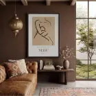 Minimalist Muse Çizimi Siyah Ahşap Çerçeveli Tablo Aksesuarları Modern Sanat İç Mekan Yatak