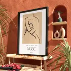 Minimalist Muse Çizimi Siyah Ahşap Çerçeveli Tablo Aksesuarları Modern Sanat İç Mekan Yatak