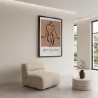 Bohème Soyut Çizgi Figür Siyah Ahşap Çerçeveli Tablo Modern Sanat İç Mekan Yatak