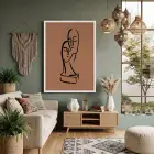 Terakota İkili Yüz Sanatı Beyaz Ahşap Çerçeveli Tablo Obje Ev Aksesuarları Modern Sanat