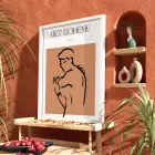 Terracotta Bohem Figür Beyaz Ahşap Çerçeveli Tablo İç Mekan Yatak Koridor Ofis Kanvas