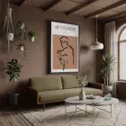 Terracotta Bohem Figür Siyah Ahşap Çerçeveli Tablo Salon Oturma Odası Duvar Dekoru Poster