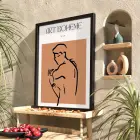 Terracotta Bohem Figür Siyah Ahşap Çerçeveli Tablo Salon Oturma Odası Duvar Dekoru Poster