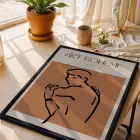 Terracotta Bohem Figür Siyah Ahşap Çerçeveli Tablo Salon Oturma Odası Duvar Dekoru Poster