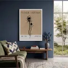 Kraft Yabani Çiçek Beyaz Ahşap Çerçeveli Tablo Bohem Poster Dekoratif Obje Ev Aksesuarları