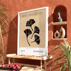 Bej Ginkgo Minimalist Beyaz Ahşap Çerçeveli Tablo Mekan Yatak Koridor Ofis Kanvas Görünümlü